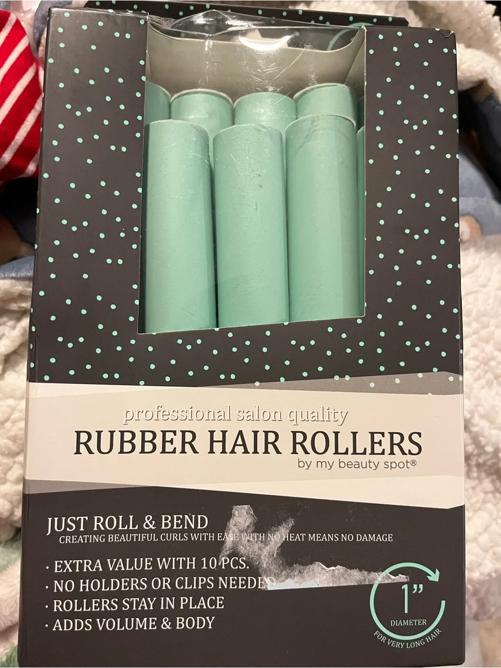 My Beauty Spot Mint Rubber Hair Rollers - 10 Pack